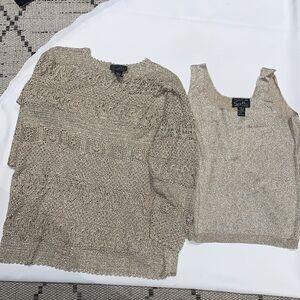 Vintage Gently Loved Crochet Tunic Set By Suzelle Please Note 2 Dif Sizes